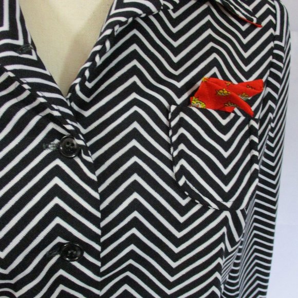 Vintage Black and White Stripe Button Up Shirt - Picture 3 of 8